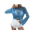 thumbnail image 2 of Franhais Women Swimsuit Cover-Ups Knitted Pullover Tops and Women Foldable Roll Up Sun Hats, 2 of 8