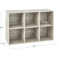 thumbnail image 2 of 6-Cube Storage Organizer, 11in Shelf Opening, Bookcase, Display Shelf, Customizable w/ 3 Removable Back Panels – Whitewash, 2 of 8