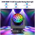 thumbnail image 3 of 2-Pack RGBW LED Moving Head Stage Light with 47 RGB LEDs, 16M Colors, DMX512 & Sound Control - for Concerts, Weddings, DJ Parties, & Events, 3 of 10