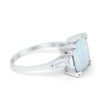thumbnail image 2 of Princess Cut Baguette Ring Lab Created White Opal 925 Sterling Silver Size 6, 2 of 6