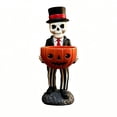 thumbnail image 7 of Sruoe Skeleton Halloween Candy Bowl Statue Spooky Skull Figure Vintage Fall Porch Decor Resin Figurine for Front Door, 7 of 7