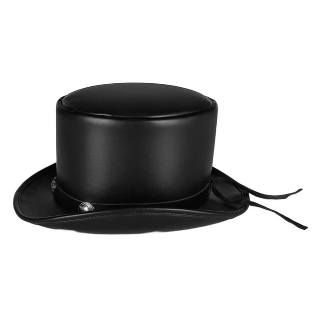 Sombrero de copa Zulema Disfraz Mago Victoriano Boda PU Showman Negro