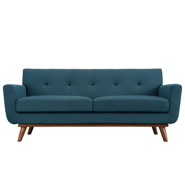 Modway Engage Causeuse Moderne Rembourrée en Tissu, Bleu Azur