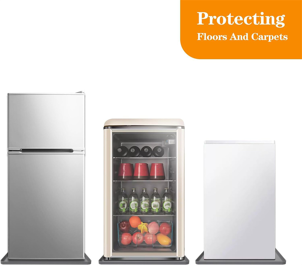 Tutuviw 23.8*23.8" Mini Fridge Silicone Mat with Raised Edge Refrigerator Drip Tray Under Washing Machine Pad Under Refrigerator Freezer Protect Appliance Leaks Water Spills, Easy to Clean