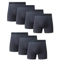 7PK Mens Cotton Boxer Briefs Tagless Comfort Flex Underwear With Opening Fly