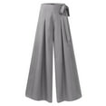 thumbnail image 5 of pstuiky Wide Leg Trousers Women, Solid Color Loose Long Plus Size Pants High Waisted Outfits for Vacation Athletic Womens Dress Pants Gray M, 5 of 7