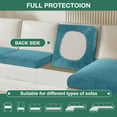 thumbnail image 5 of Lapalife 3 Piece Set Velvet Couch Cushion Cover Stretch Sofa Cover for L Shape Sofa Sectional Sofa Cushion Cover Furniture Protector, Blue (1 Chaise Cover + 2 Cushion Cover), 5 of 7
