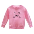 thumbnail image 2 of Spazoro Girls Crew Neck Long Sleeve Sweatshirt, Breathable Stretchable Cat Print Lightweight Casual Pullover Tops for Fall Daily School Wear Pink Size 12-13, 2 of 6