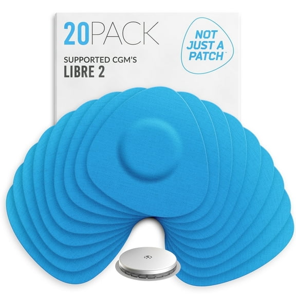 Not Just a Patch Freestyle Libre 2 Sensor Covers (20 Pack) Lingo CGM Patches for Freestyle Libre 2 Pre-Cut in Blue