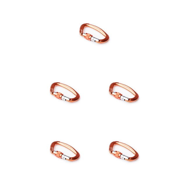 Greeniant Mosquetón de seguridad equipo de escalada resistente 5piezas Naranja