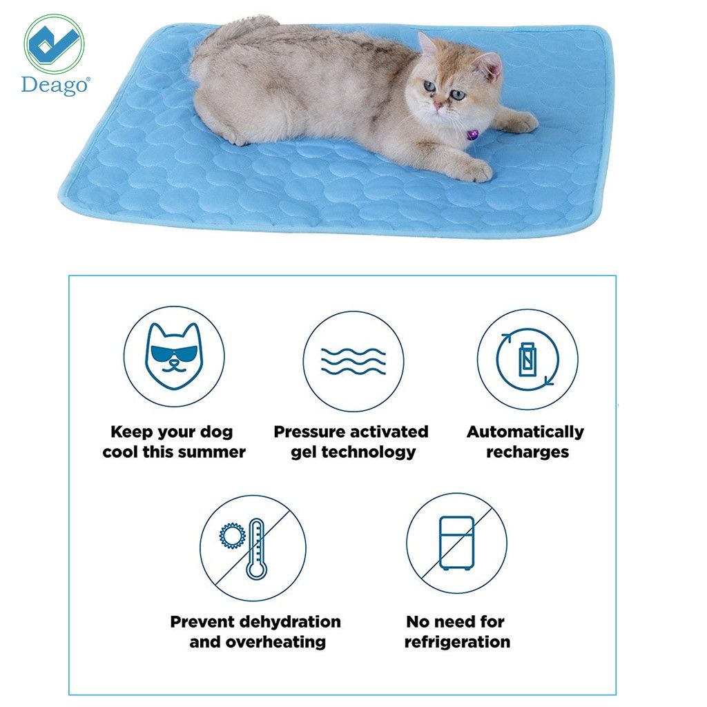 Deago 2Pack Pet Dog Cooling Mat for Kennels Crates Beds Soft Breathable Non Toxic Dog Mattress Pad for Small Medium Large Dogs