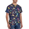 thumbnail image 2 of Bixox Men's Sea Inhabitans and Herb Printed Short Sleeve Skinny Athletic T-Shirt, 2 of 6