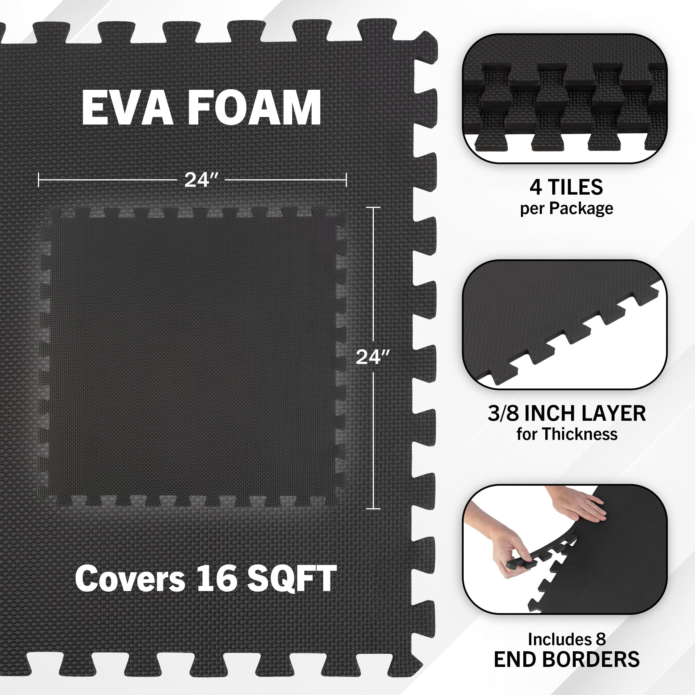 Stalwart Ultimate Comfort Black Foam Flooring - 4
