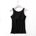 thumbnail image 5 of Gyexs Womens Shelf Bra Camisole with Built in Bras 2025 Summer Basic Layer Padded Shirts Casual Workout Yoga Undershirt (Black, XXL), 5 of 6