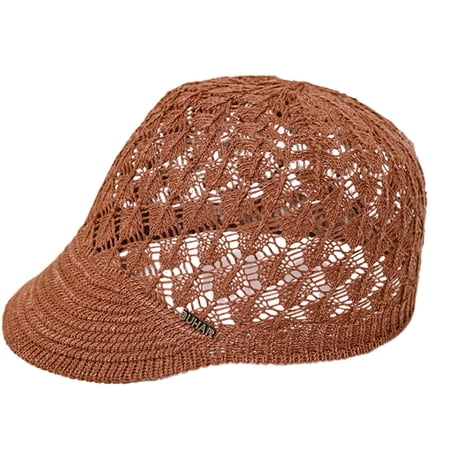 Sun Hat Women Stylish Everyday Wear Breathable Hollow Flat Cap for Women Red One Size