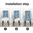 thumbnail image 4 of Chair Covers Set of 4, Blue Prosperous Flowers Printed Washable Chair Cover Elastic Chair Cover for Kitchen Home or Party, 4 of 4