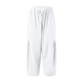 thumbnail image 6 of EDFBUYKRS Female Women Pants Casual Women's Pants High Waisted Jeans Fashion Women Casual Flower Print Print High Waist Mid Length Chiffon Ruffle Pants L, 6 of 6