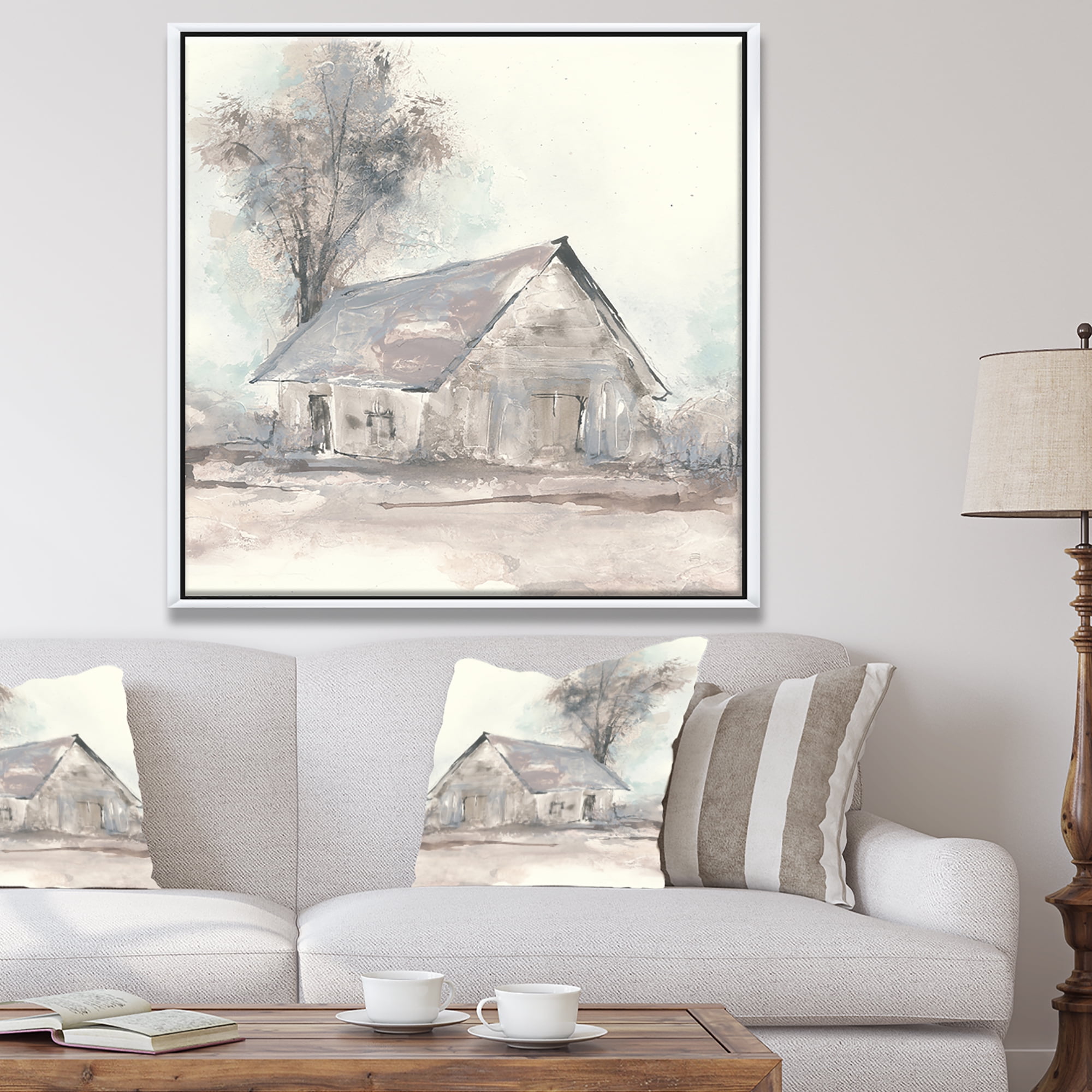 Designart ' Farmhouse Barn Grey III ' Modern Farmhouse Framed Canvas
