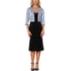 thumbnail image 2 of BLAZER CORTO CHIC INSPIRE PARA MUJERES, CON DELANTE ABIERTO Y COLLAR DE SOLAPA, CHAQUETA CORTA DE TRAJE CASUAL DE OFICINA EN GRIS, 2 of 5