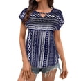 thumbnail image 2 of Haivin Women’s T Shirts Short Sleeve Color Block Tops Casual Summer Fashion Tees, 2 of 8