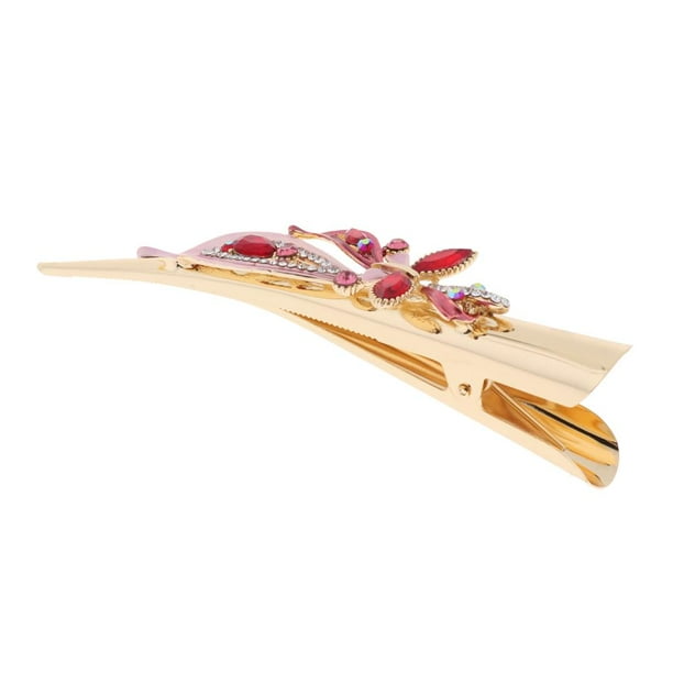 Pinzas y pasadores para el cabello con diamantes de imitación para bodas, cumpleaños, decoración de la vida diaria. rojo
