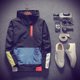thumbnail image 1 of Chaqueta con capucha de empalme informal para hombre, cortavientos impermeable a prueba de lluvia, chaqueta de ciclismo al aire libre, chaqueta neutra multicolor, otoño de 2024, 1 of 5
