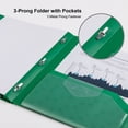 thumbnail image 3 of ViVin Sturdy Plastic Folder with Pockets and 3 Prongs, Clasps file folder, 5 Pack, Green, 3 of 5