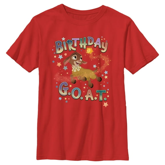 Boy's Disney Wish Valentino Birthday G.O.A.T. T-Shirt - Red - Small