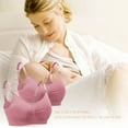 thumbnail image 3 of Lactation with women's lactation bra no underwire traceless front open buckle gathered lactation underwear 2-piece set, 3 of 5