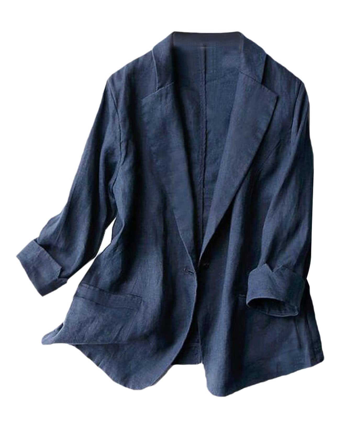 WSPLYSPJY Linen Blazer Women Blazers 