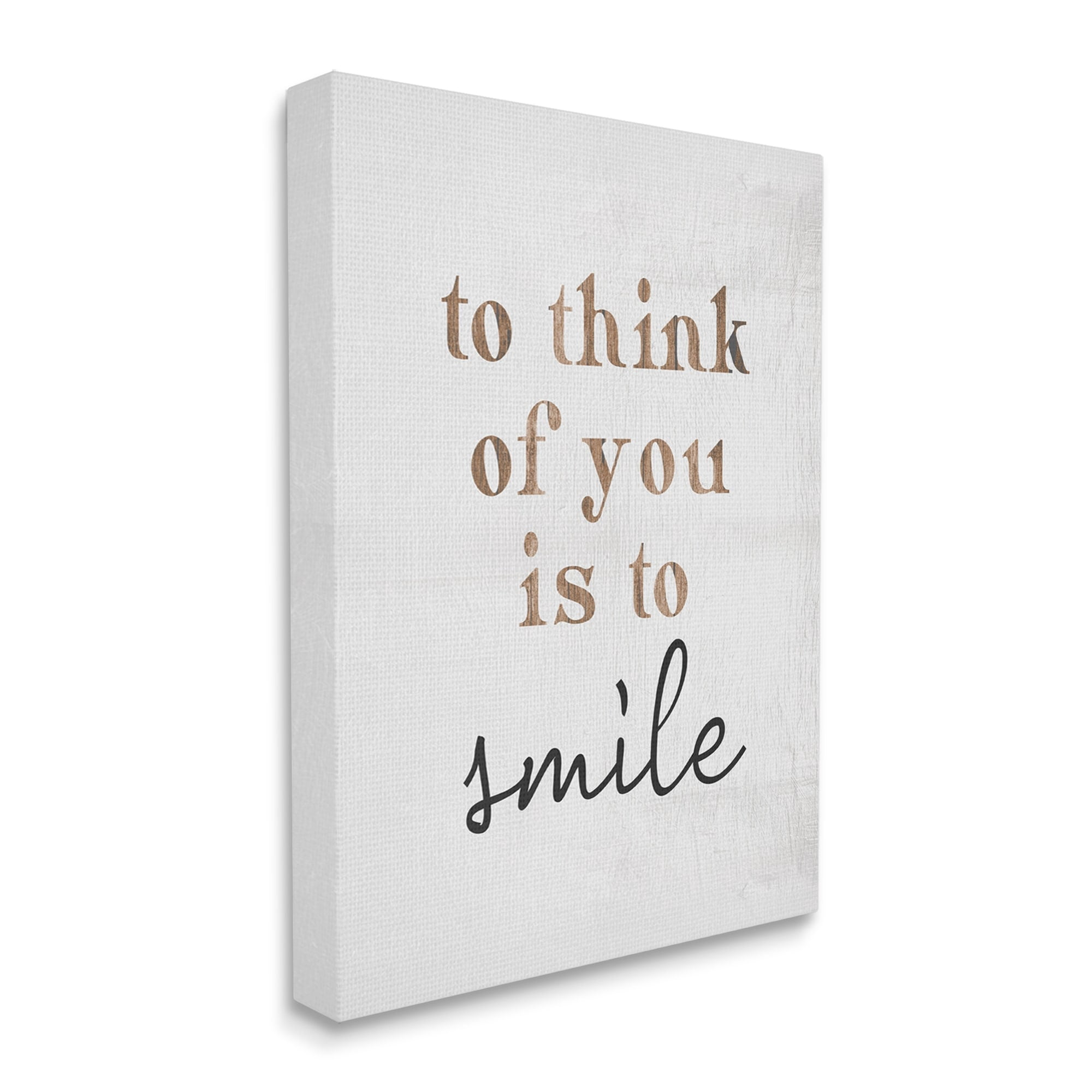 Stupell Industries Romantic Smile Quote Pretty Glam Detail Typography Canvas Wall Art, 16 x 20, Design by Lil' Rue