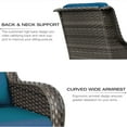 thumbnail image 5 of Wicker Patio Furniture Set - 5 Piece Rattan Outdoor Sectional Conversation Sets with 2 Swivel Rocking Chairs,2 Ottomans and 1 Side Table for Porch Deck Garden, 5 of 9