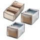 thumbnail image 4 of Organizador de cajones de tela, caja de armario de 3 piezas para leggings y pantalones vaqueros (7 celdas grises), 4 of 7