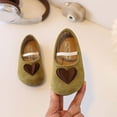 thumbnail image 5 of ZACPNCV Girls Velvet Heart Shoes Soft Sole Suede Bow Flats Mary Jane Princess Casual Party, 5 of 5