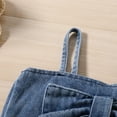 thumbnail image 5 of LNMQLPDBS Toddler Girl Short Sets Spaghetti Straps Bowknot Denim Crop Top + Layered Ruffle Trim Denim Skirts 2pcs Outfits Summer Stylish Vest Set Baby Clothes for Girls for Vacation Party and Photo, 5 of 6