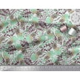 thumbnail image 3 of Soimoi Green Heavy Satin Fabric Monstera Leaf & Pine Fruits Decor Fabric Printed Yard 54 Inch Wide, 3 of 3