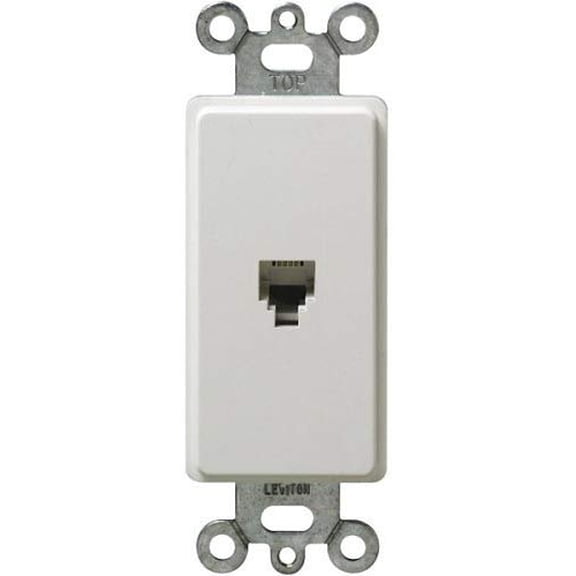 Leviton 40649-W 6P4C Screw Terminals, Decora Insert, White