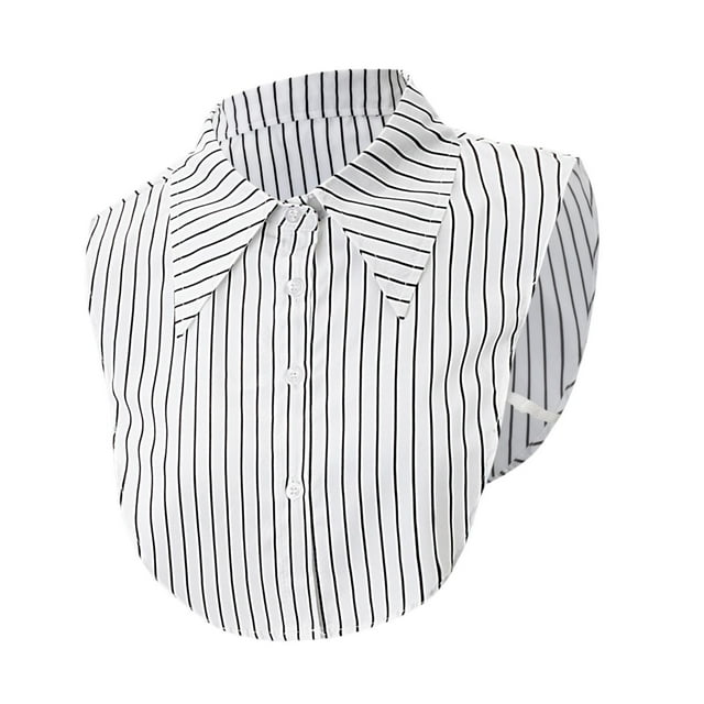 Corbata falsa , práctica, cómoda, fácil de usar, versátil, tipo camisa corta Rayas blancas