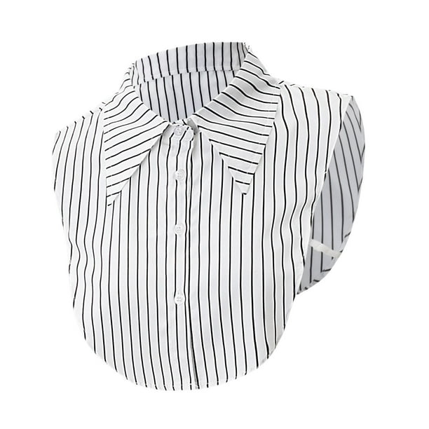 Accesorios de moda para el cuello falso, fáciles de usar y portátiles. Rayas blancas