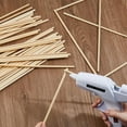 thumbnail image 3 of C 100Pcs Wood Craft Rods 1/4 x 12 Inch Dowel Rods Solid Wood Rod Round Hardwood Sticks Bamboo Stick Unfinished Wooden Dowels for Crafts DIY Knitting Tapestry Home and Garden Decoration, 3 of 7
