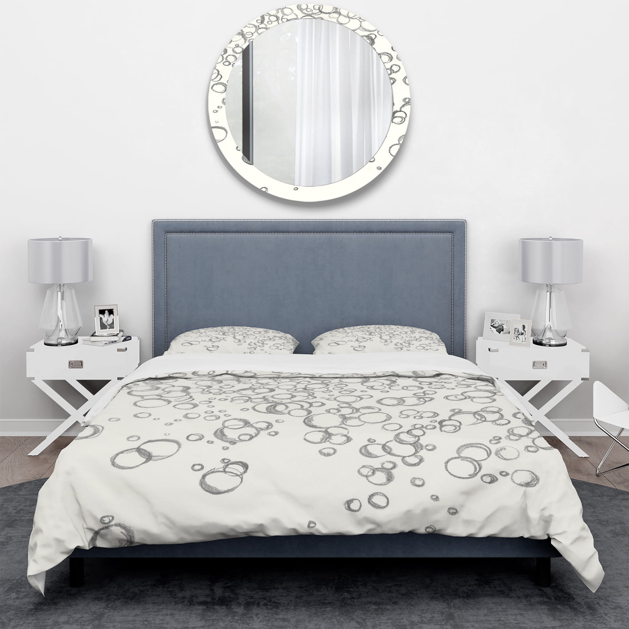 Designart 'Simple Bubbles I' Geometric Duvet Cover Set