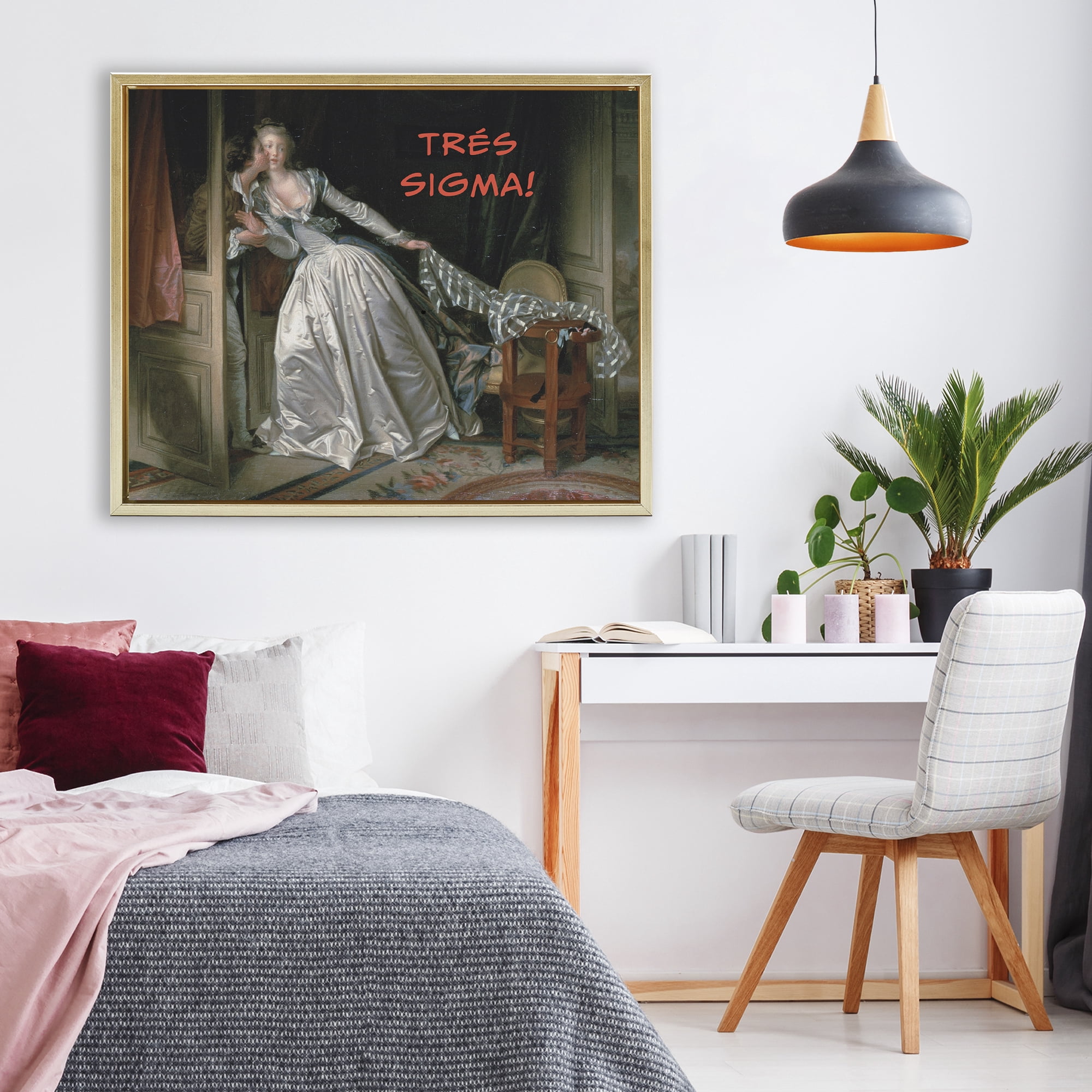Stupell Industries Iconic Tres Sigma Gold Framed Floater Canvas Wall Art, design by Grotto Studios
