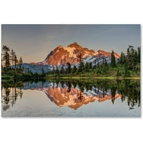 Trademark Fine Art 'Picture Lake Sunset' Canvas Art by Pierre Leclerc