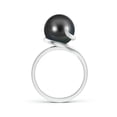 thumbnail image 2 of Angara Tahitian Cultured Pearl Ring with Spiral Metal Loop in 14K White Gold for Women | June Birthstone Jewelry for Her, 2 of 5
