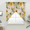 thumbnail image 5 of Sunflower Kitchen Window Curtains, Swag Curtains Valance for Bedroom Living Room Bathroom, Vintage Summer Bee Botanical Farmhouse Rod Pocket Window Treatment Curtain Block Drapes 2 Panels 28"x36", 5 of 9