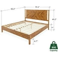 thumbnail image 3 of Bme Vivian 14 Inch Deluxe Bed Frame with Headboard, Rustic & Scandinavian Style with Solid Acacia Wood, No Box Spring Needed, 12 Strong Wood Slat Support, Easy Assembly, King, Rustic Golden Brown, 3 of 7