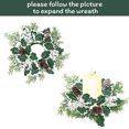 thumbnail image 4 of Christmas Decorations Candle Rings Wreaths for Table Decor,Small Christmas Wreath with Red Berries Candle Wreath for Home Dinner Wedding Party Table Decoration Mini Wreath (8), 4 of 5