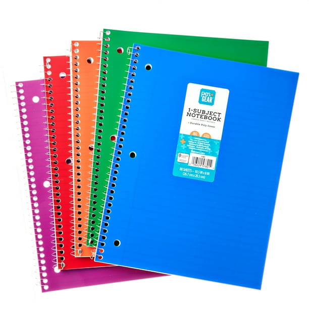 Pen + Gear 1Subject Notebook, Wide Ruled, 80 Sheets, 10.5" x 8