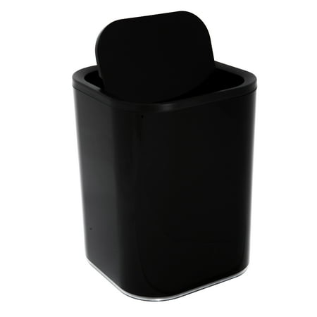Bath Bliss 2.1 Gallon Acrylic Bathroom Trash Can in Black