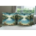 thumbnail image 5 of Ambesonne Landscape Throw Pillow Cover Pack of 4, River and Forest Symmetry, 4 Pcs-36" x 16", Green Blue, 5 of 5